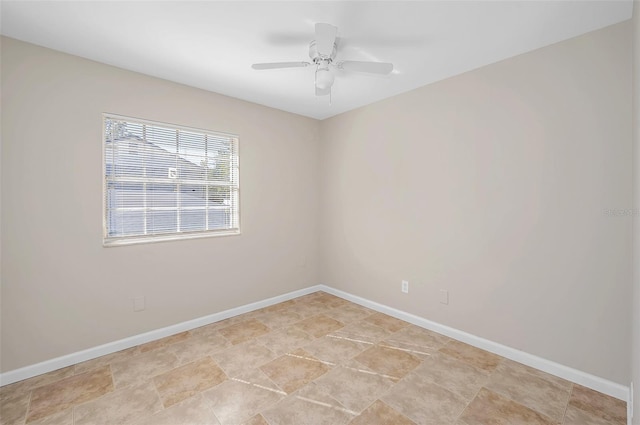 unfurnished room featuring ceiling fan