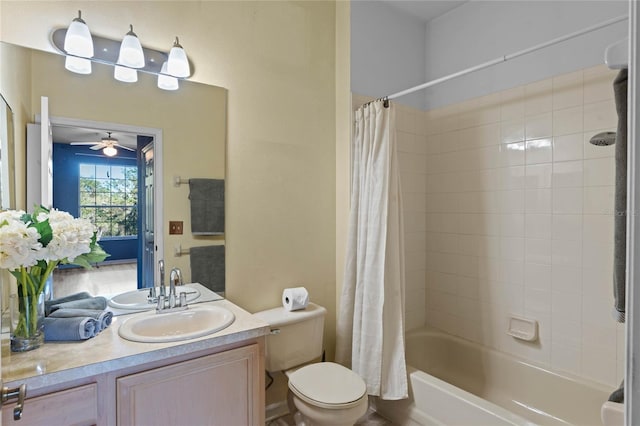 7135 Yacht Basin Ave Unit 237, Orlando, FL 32835 - full bath with vanity, shower / bathtub combination with curtain, toilet, and a ceiling fan