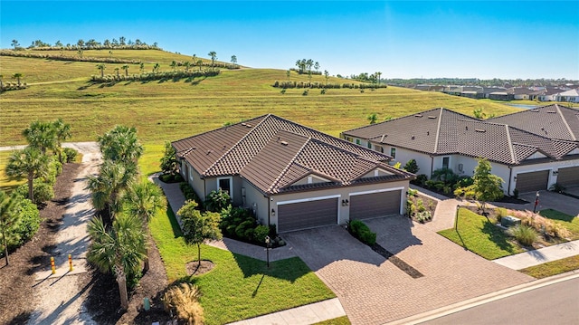 drone / aerial view with a rural view