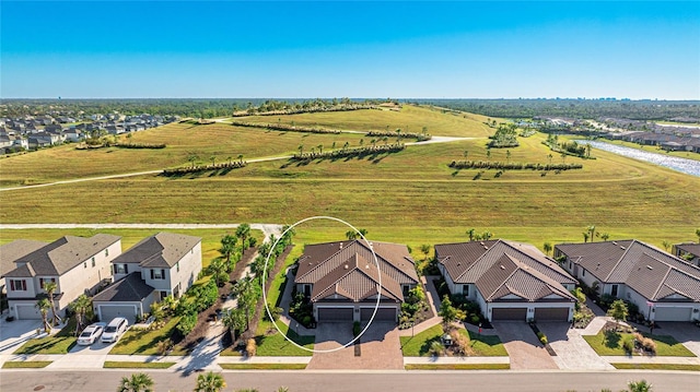 drone / aerial view featuring a rural view