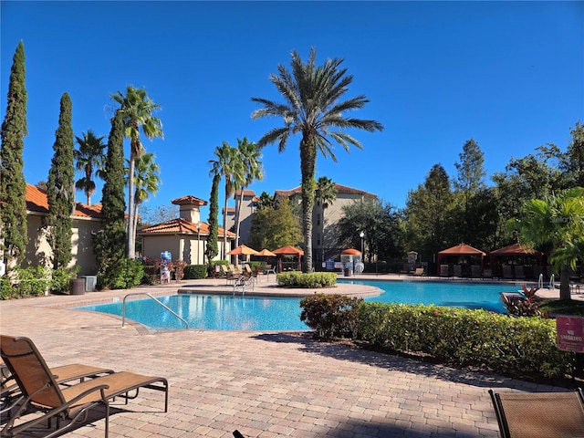 view of pool with a patio