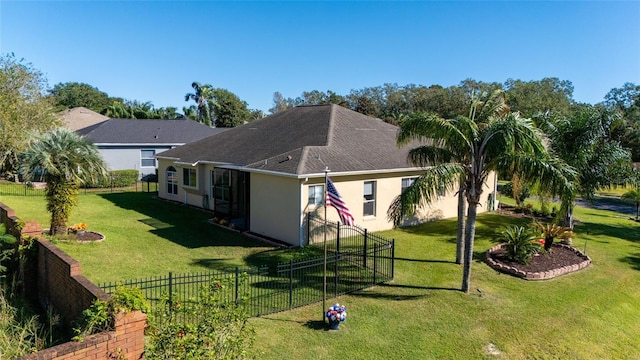 exterior space with a yard