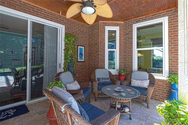 view of patio / terrace with a ceiling fan