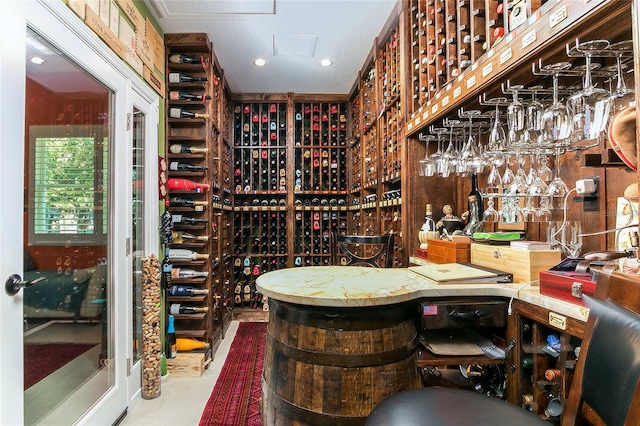 view of wine room