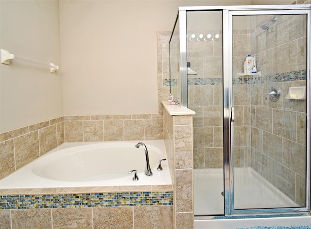 bathroom with plus walk in shower