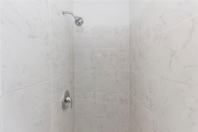 interior details featuring tiled shower