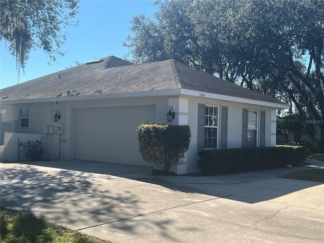 view of home's exterior with a garage