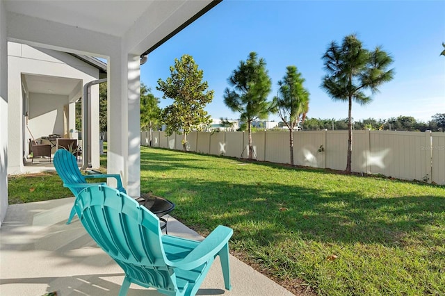 view of yard with a patio area