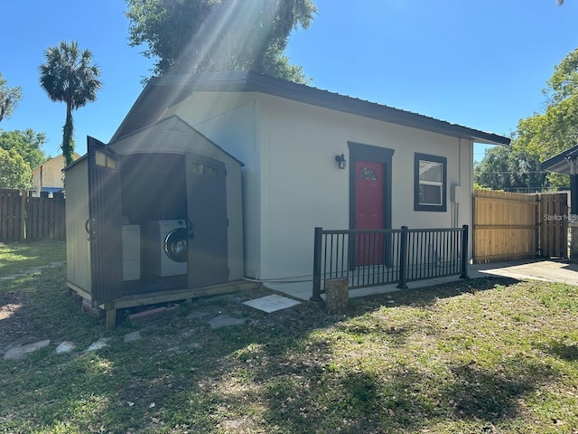 exterior space with a front lawn