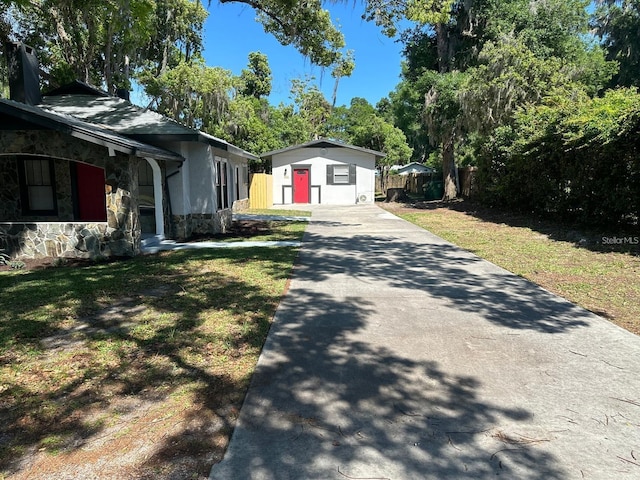 view of front of home with a front yard