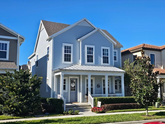 view of front of property with a porch