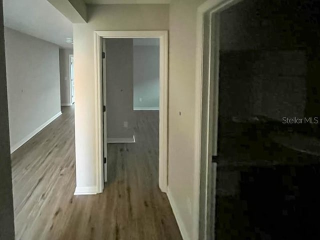 hallway featuring hardwood / wood-style floors