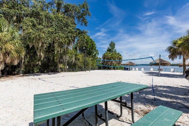 view of home's community with volleyball court