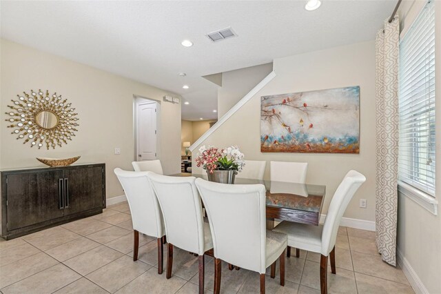 view of tiled dining space