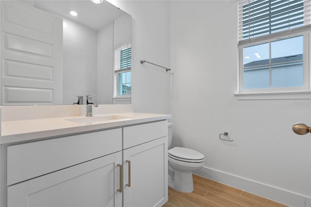 bathroom with toilet and vanity