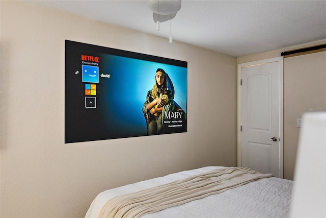 bedroom featuring a textured ceiling