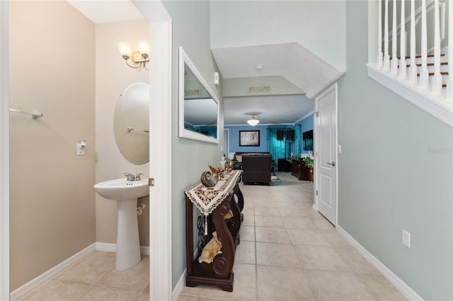 bathroom featuring tile patterned flooring