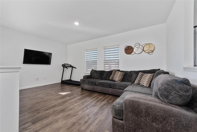 4381 Davos Dr, Clermont, FL 34711 - living area featuring wood finished floors, baseboards, and recessed lighting