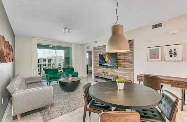 interior space featuring a textured ceiling