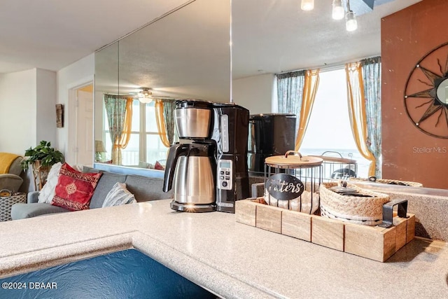 kitchen with open floor plan and plenty of natural light