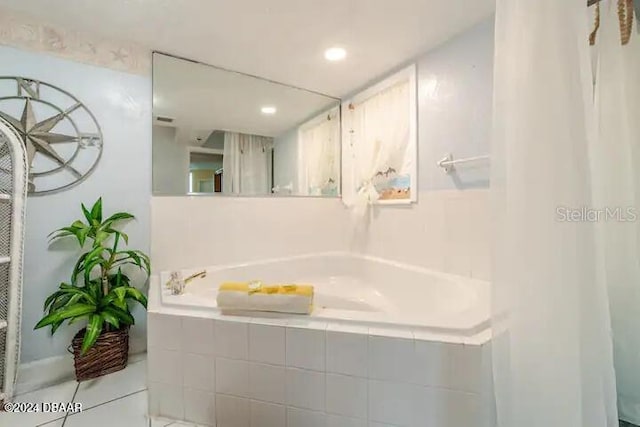 bathroom featuring a garden tub