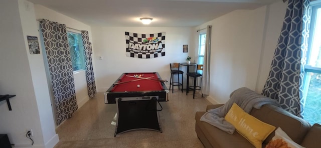 recreation room featuring pool table