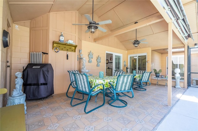 view of patio / terrace with ceiling fan