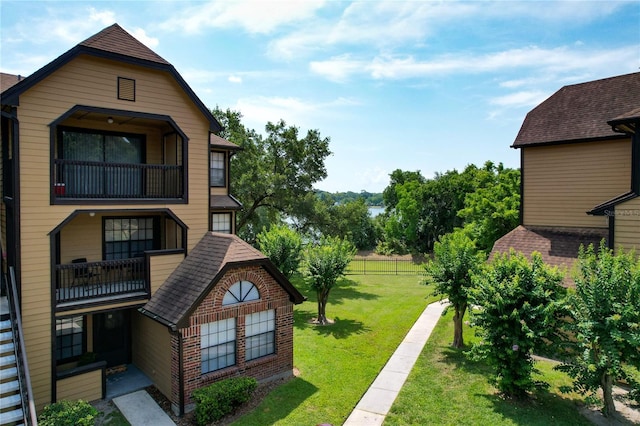 exterior space with a lawn