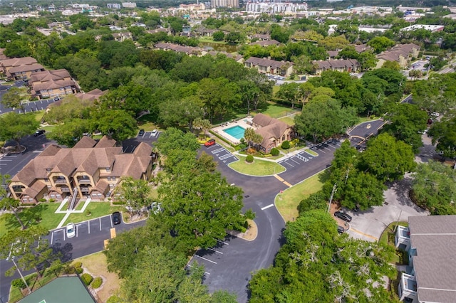 drone / aerial view featuring a residential view