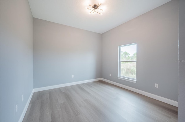 empty room featuring light wood-type flooring