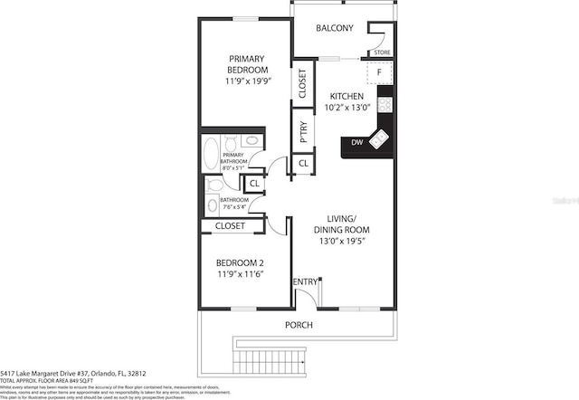 5417 Lake Margaret Dr Unit G, Orlando, FL 32812 - view of home floor plan