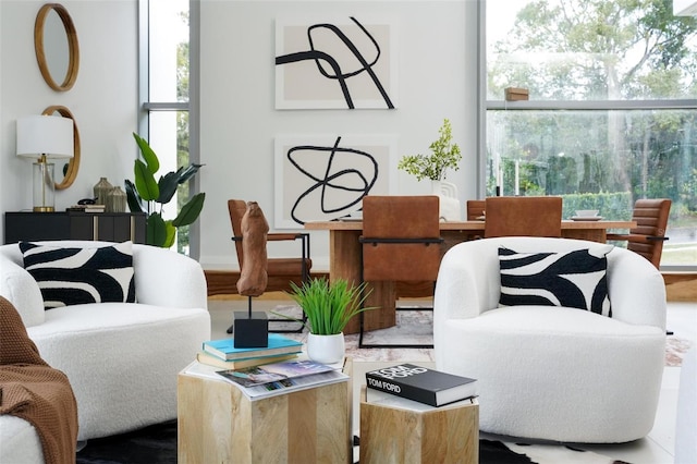 living area featuring plenty of natural light