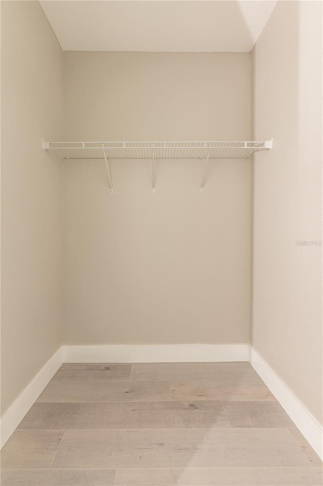 spacious closet with hardwood / wood-style flooring