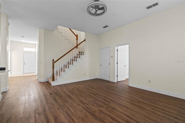 interior space featuring dark hardwood / wood-style flooring