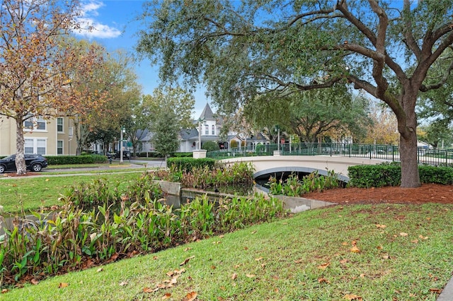 view of community featuring a lawn