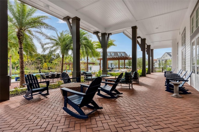 view of patio featuring covered porch