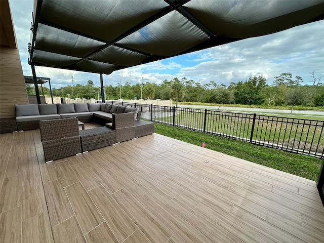 deck with an outdoor living space