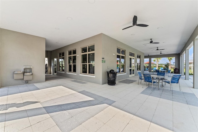 view of patio with ceiling fan