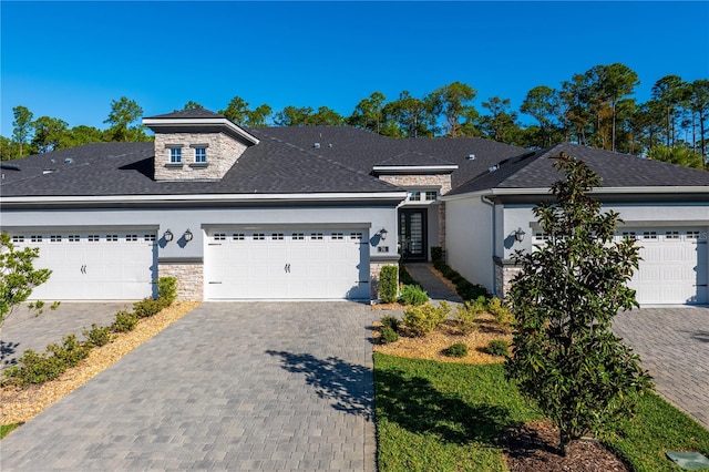 view of front facade with a garage