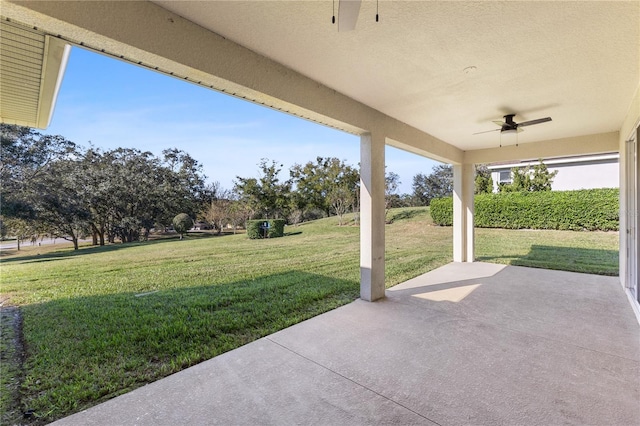 view of patio / terrace with ceiling fan