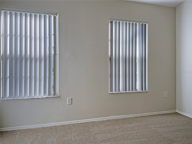 unfurnished room with carpet floors and a wealth of natural light