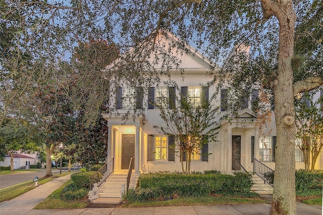 view of neoclassical home