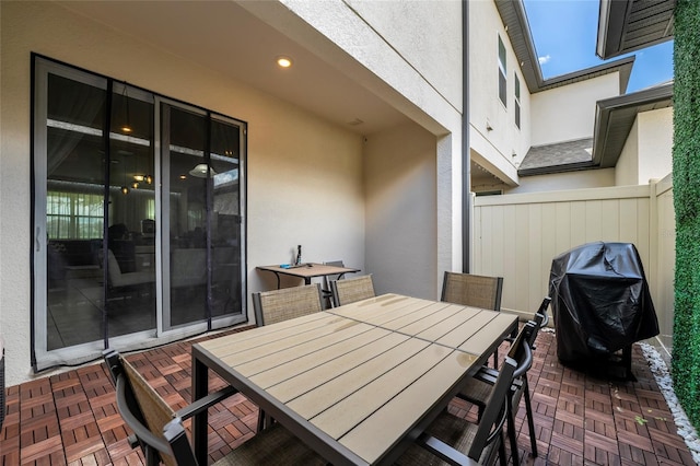 view of patio / terrace featuring a grill