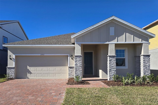 view of front of house with a garage