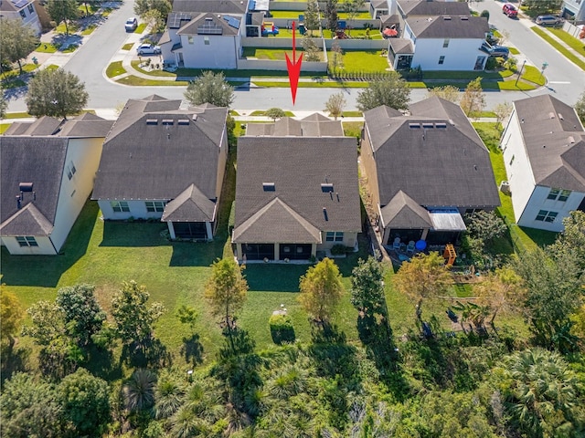 aerial view with a residential view