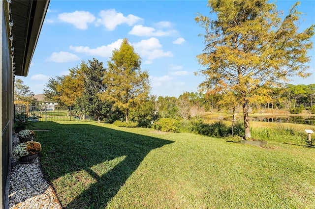 view of yard featuring fence