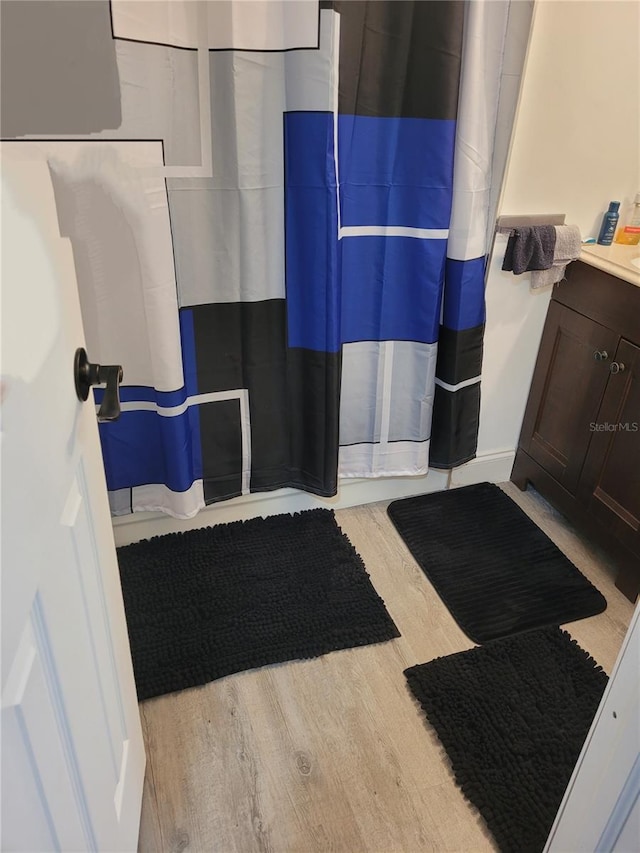 bathroom featuring hardwood / wood-style floors