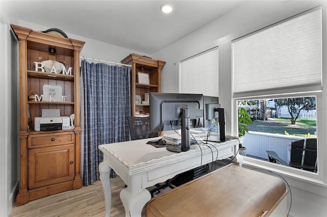 kitchen with light hardwood / wood-style flooring