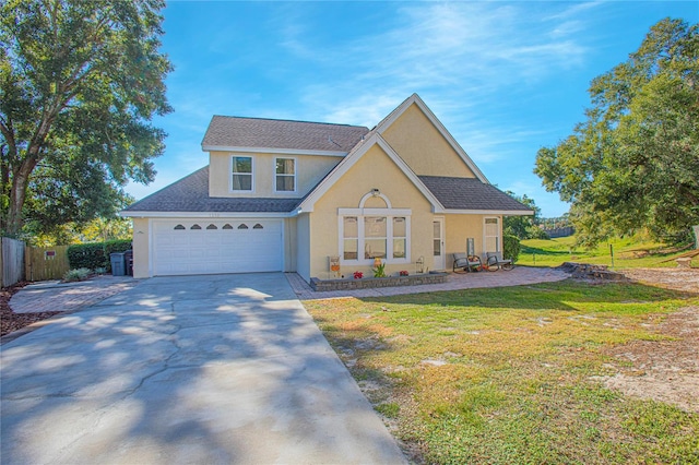 view of property with a front lawn