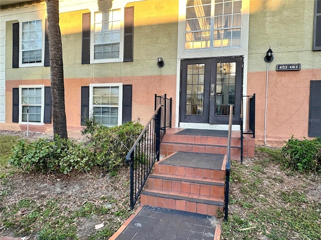 entrance to property with french doors